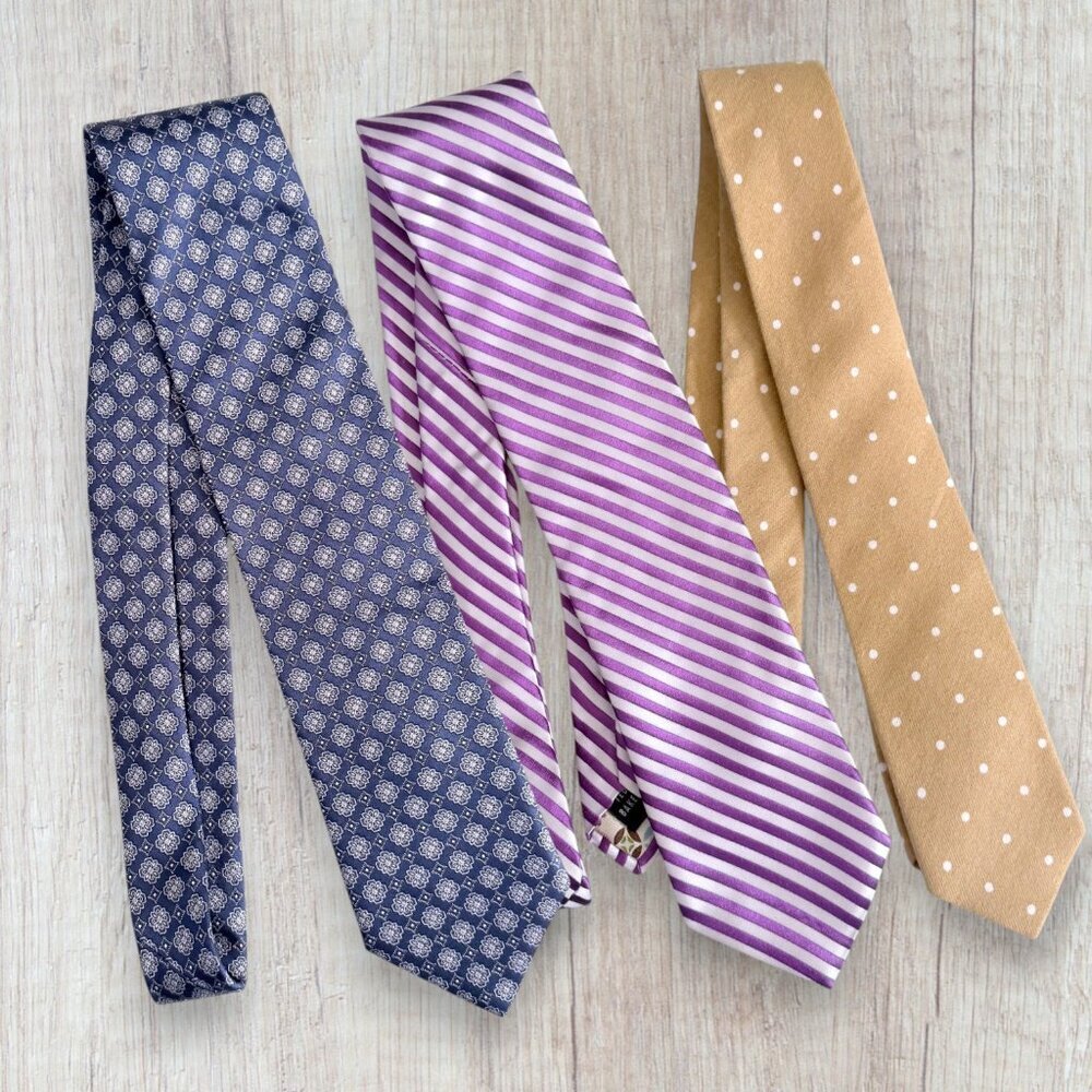 Canali Silk Tie Lot Ted Baker Designer Mens Neckties Italy Luxury Bundle